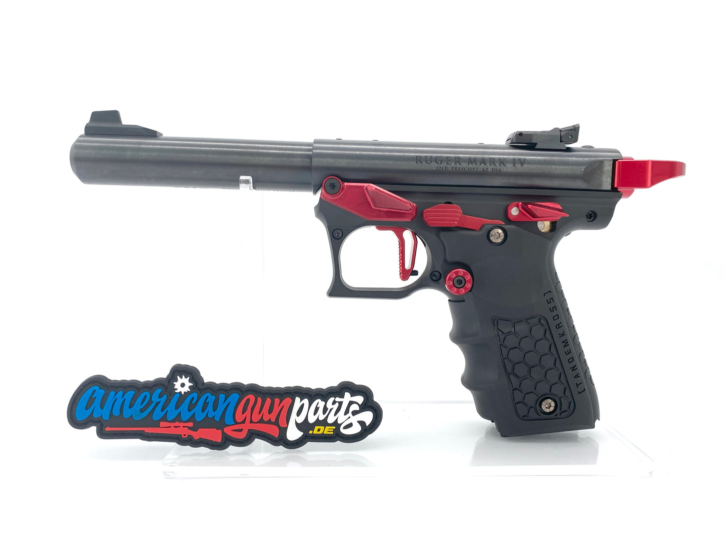 TANDEMIZED Target Pistol - schwarz mit roten Zubehörteilen #