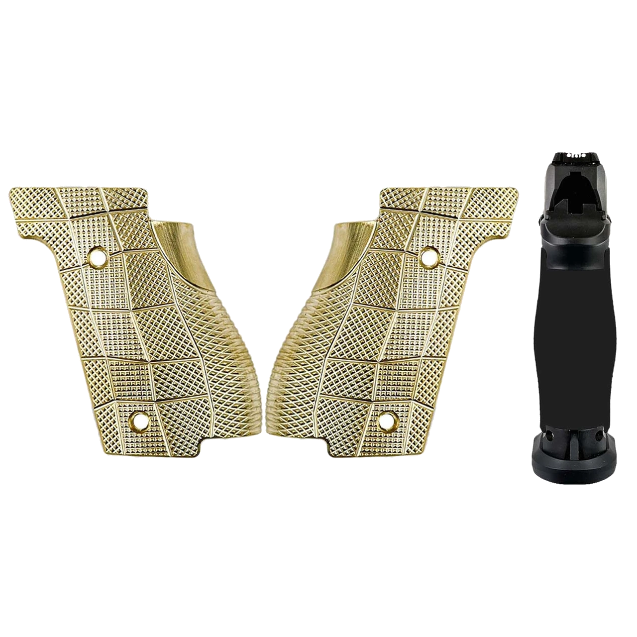 Walther PDP SF Fullsize Griffschalen - Palm Swell GridLOK - Messing